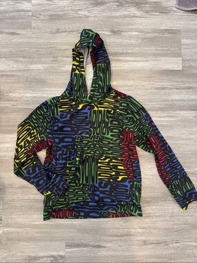 adidas Multicolor Logo Print Hoodie — Red Blue Green Yellow
